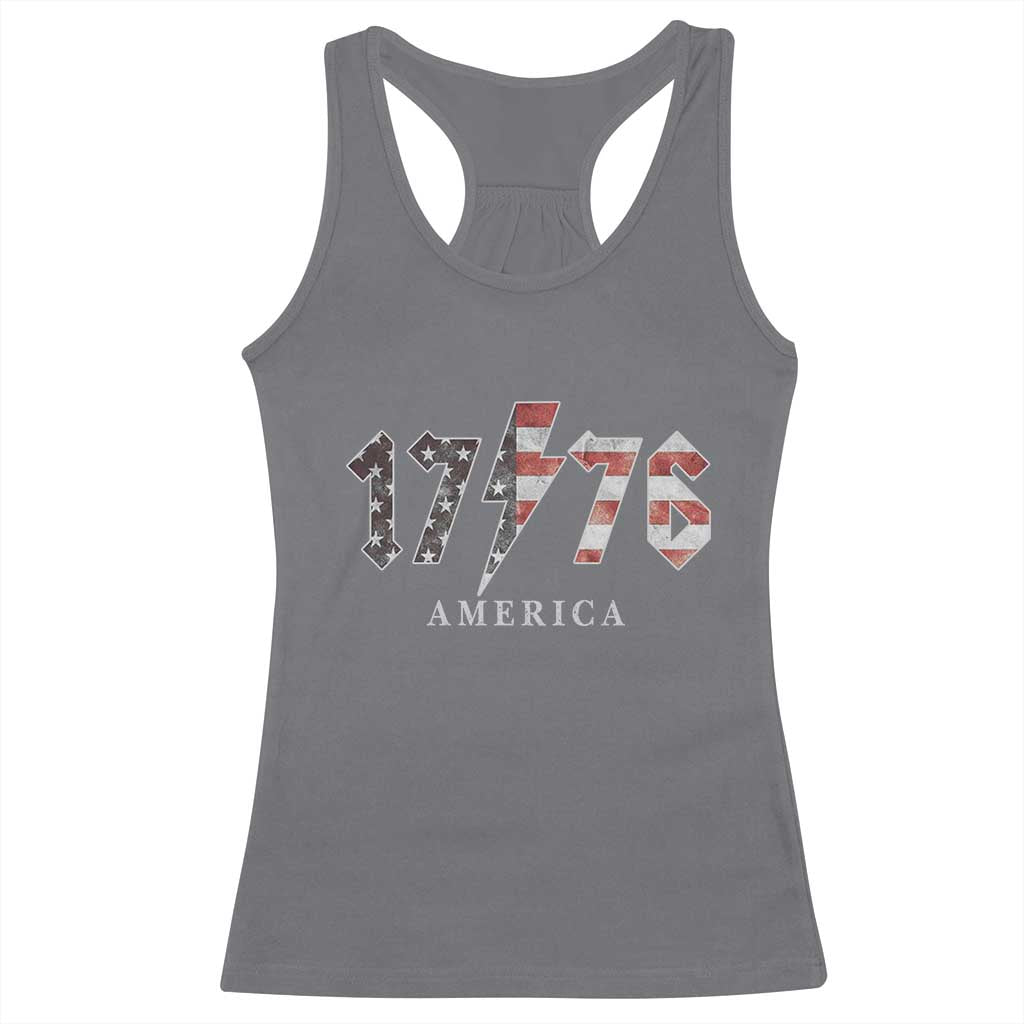 Patriotic 4th Of July 1776 America Classic Rock Racerback Tank Top Vintage American Flag TS11 Charcoal Print Your Wear