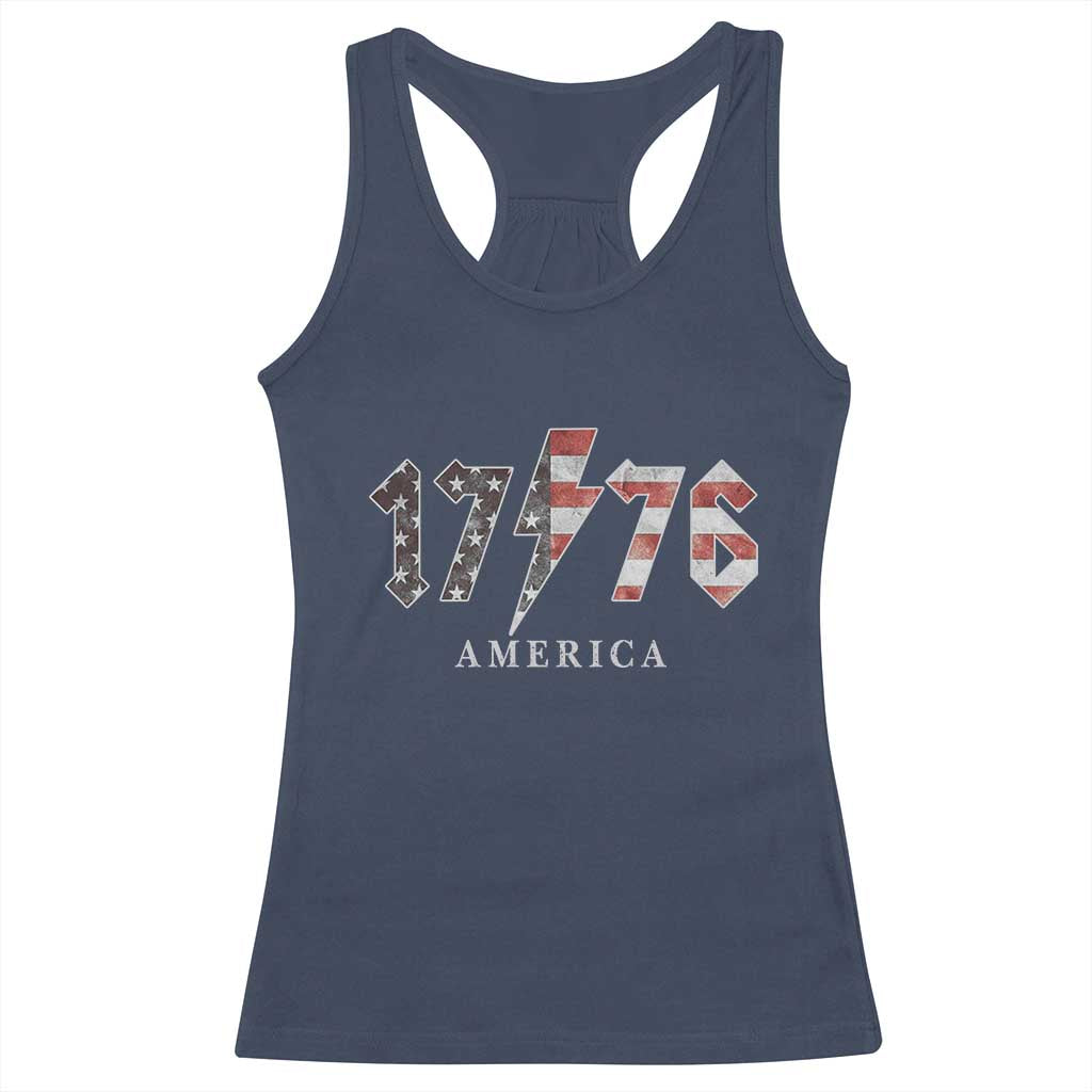 Patriotic 4th Of July 1776 America Classic Rock Racerback Tank Top Vintage American Flag TS11 Navy Print Your Wear