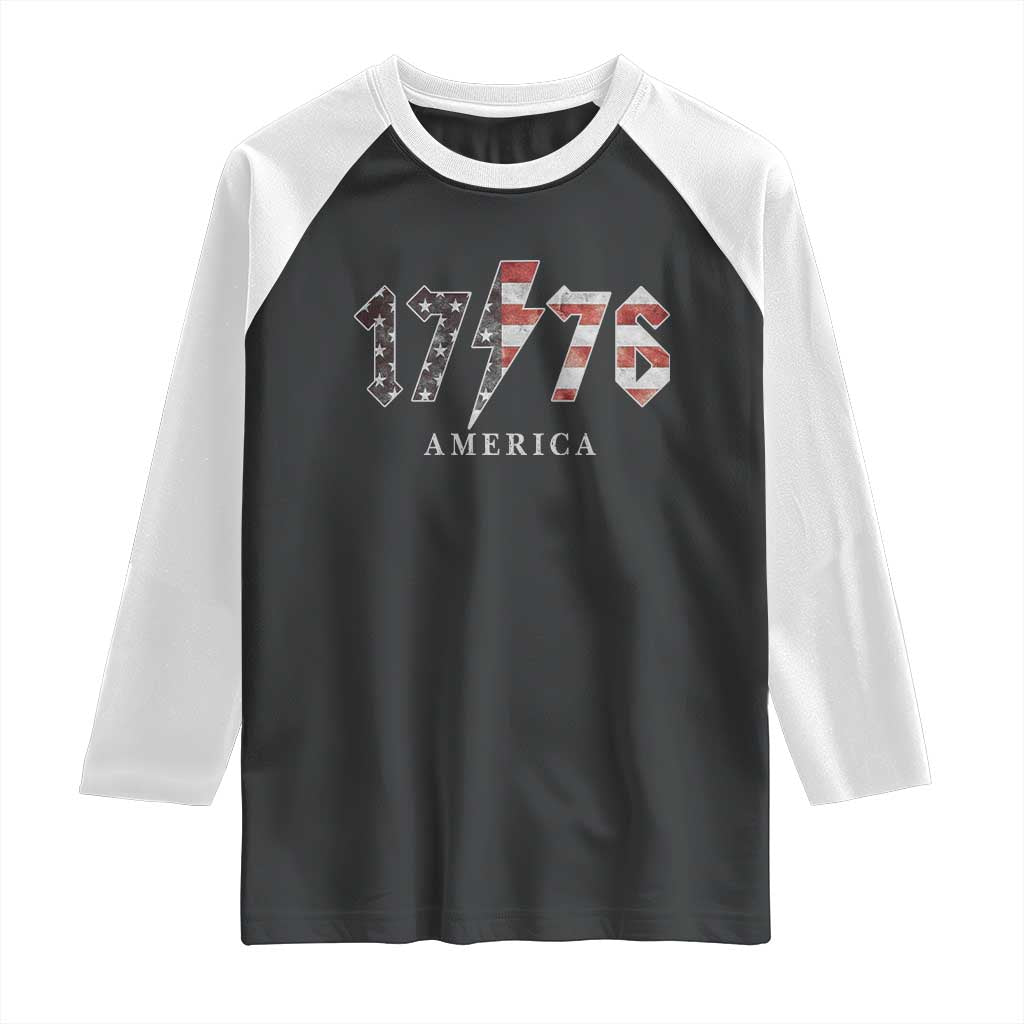 Patriotic 4th Of July 1776 America Classic Rock Raglan Shirt Vintage American Flag TS11 Black White Print Your Wear