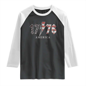 Patriotic 4th Of July 1776 America Classic Rock Raglan Shirt Vintage American Flag TS11 Black White Print Your Wear