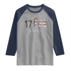 Patriotic 4th Of July 1776 America Classic Rock Raglan Shirt Vintage American Flag TS11 Sport Gray Navy Print Your Wear