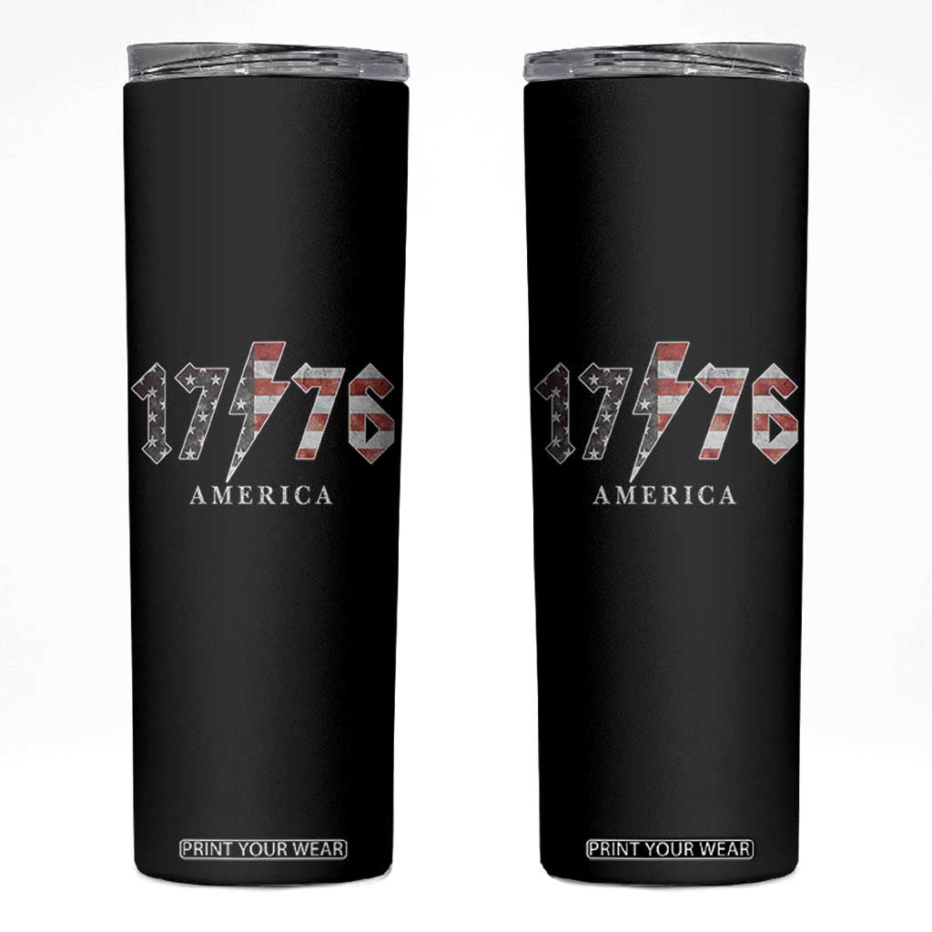 Patriotic 4th Of July 1776 America Classic Rock Skinny Tumbler Vintage American Flag TS11 Black Print Your Wear