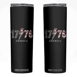 Patriotic 4th Of July 1776 America Classic Rock Skinny Tumbler Vintage American Flag TS11 Black Print Your Wear