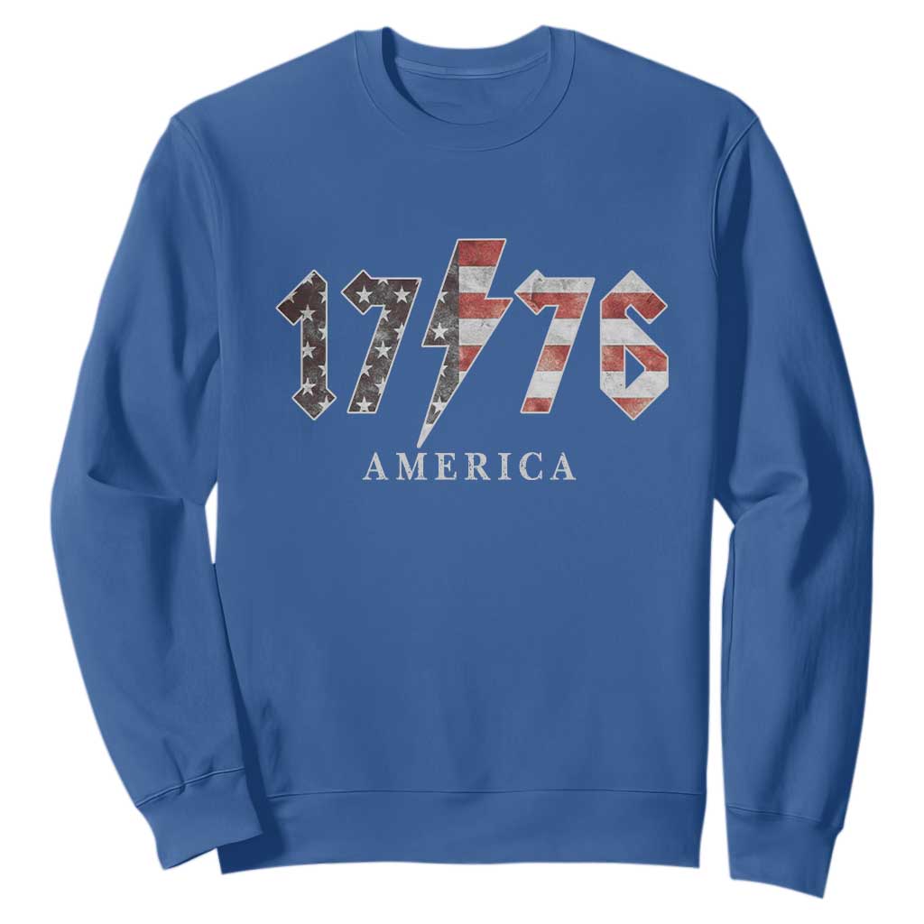 Patriotic 4th Of July 1776 America Classic Rock Sweatshirt Vintage American Flag TS11 Royal Blue Print Your Wear