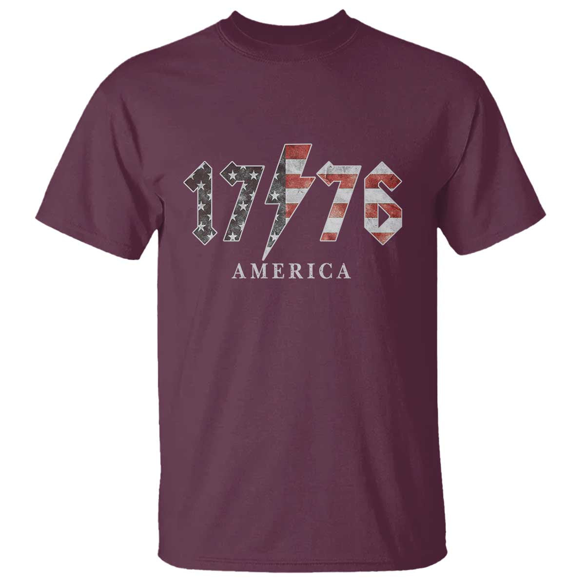 Patriotic 4th Of July 1776 America Classic Rock T Shirt Vintage American Flag TS11 Maroon Print Your Wear