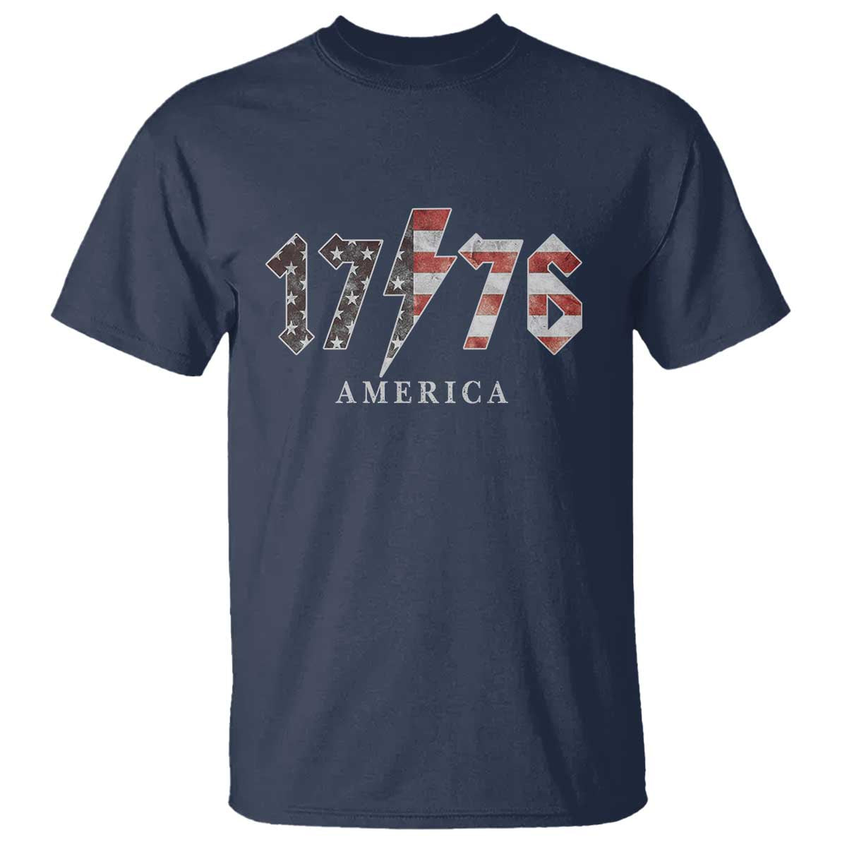 Patriotic 4th Of July 1776 America Classic Rock T Shirt Vintage American Flag TS11 Navy Print Your Wear