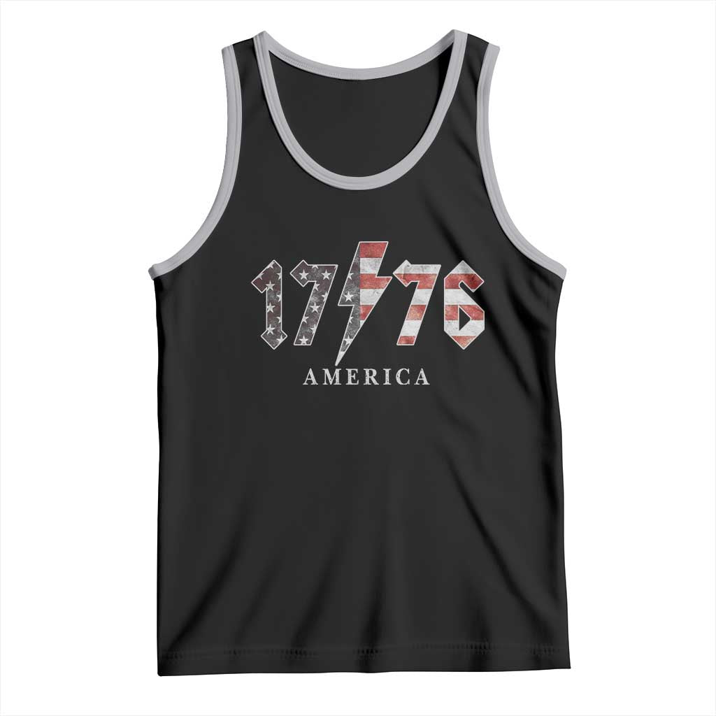 Patriotic 4th Of July 1776 America Classic Rock Tank Top Vintage American Flag TS11 Black Athletic Heather Print Your Wear