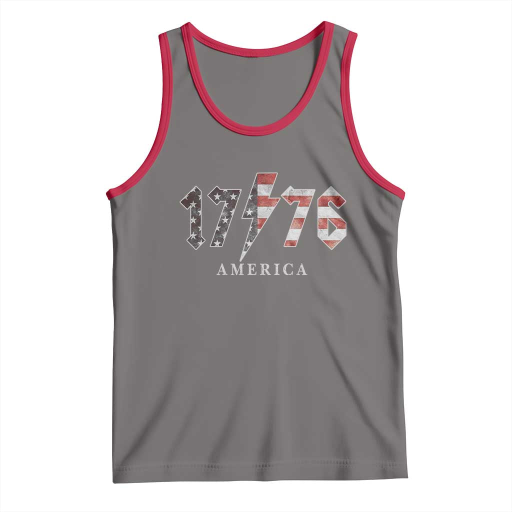 Patriotic 4th Of July 1776 America Classic Rock Tank Top Vintage American Flag TS11 Deep Heather Red Print Your Wear