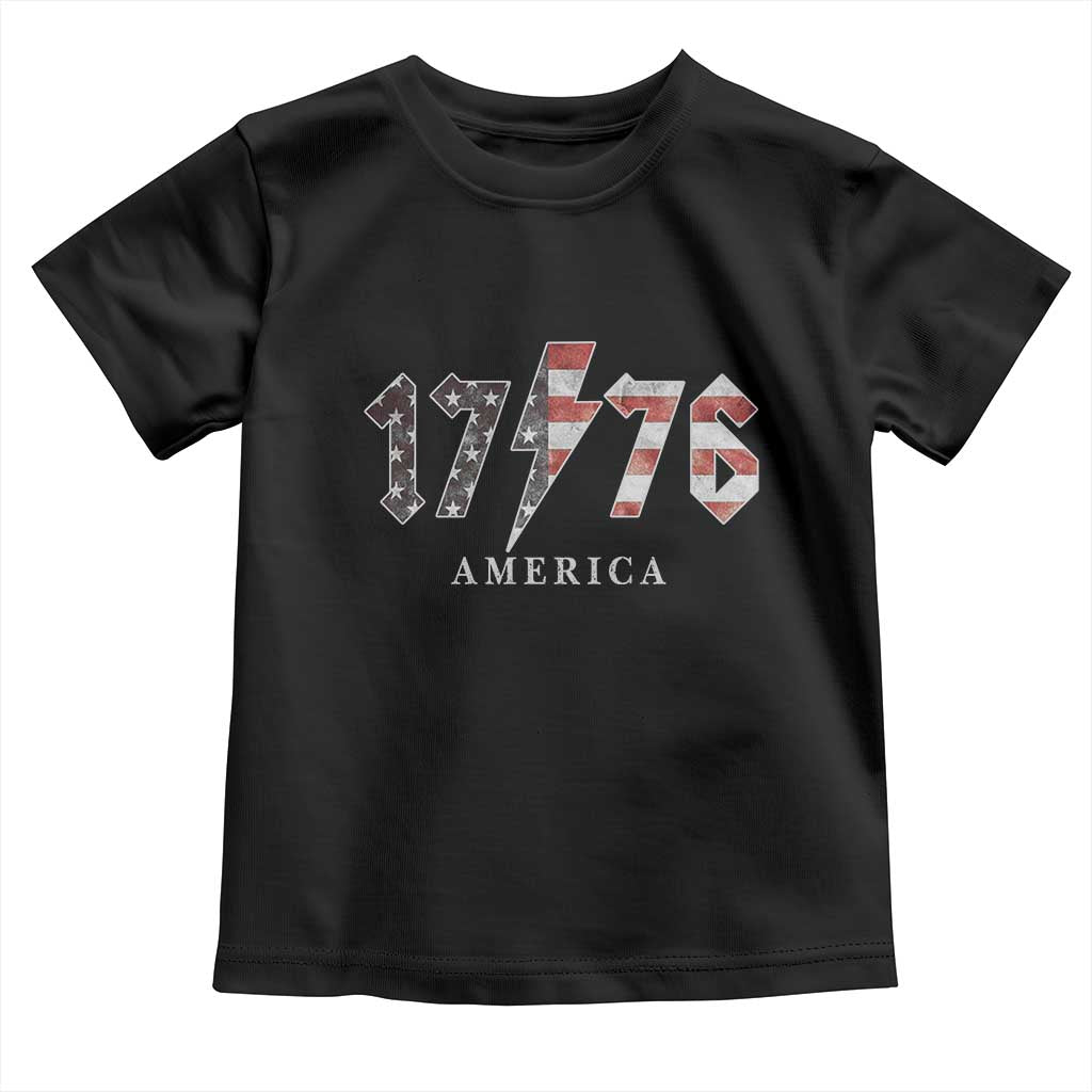 Patriotic 4th Of July 1776 America Classic Rock Toddler T Shirt Vintage American Flag TS11 Black Print Your Wear
