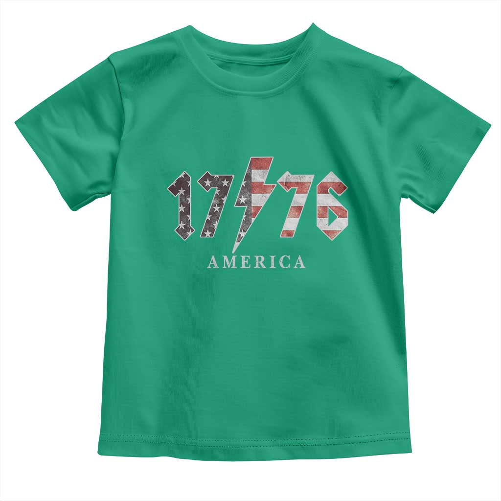 Patriotic 4th Of July 1776 America Classic Rock Toddler T Shirt Vintage American Flag TS11 Irish Green Print Your Wear