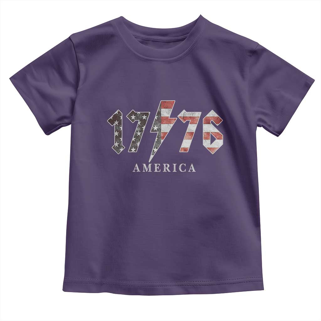 Patriotic 4th Of July 1776 America Classic Rock Toddler T Shirt Vintage American Flag TS11 Purple Print Your Wear