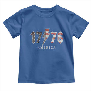 Patriotic 4th Of July 1776 America Classic Rock Toddler T Shirt Vintage American Flag TS11 Royal Blue Print Your Wear