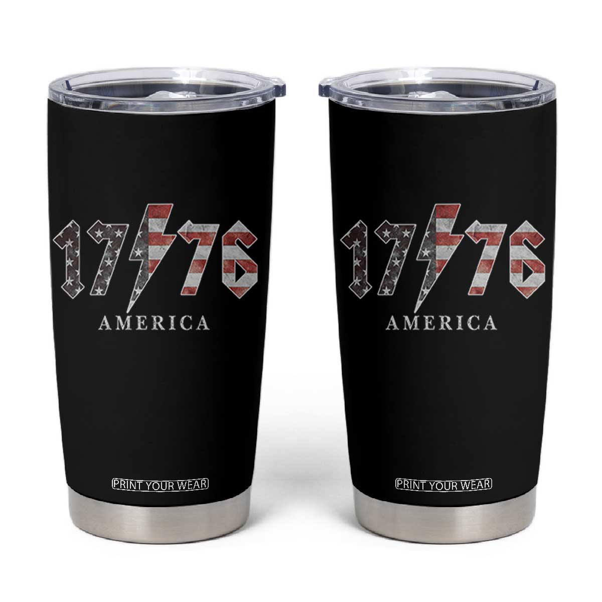 Patriotic 4th Of July 1776 America Classic Rock Tumbler Cup Vintage American Flag TS11 Black Print Your Wear