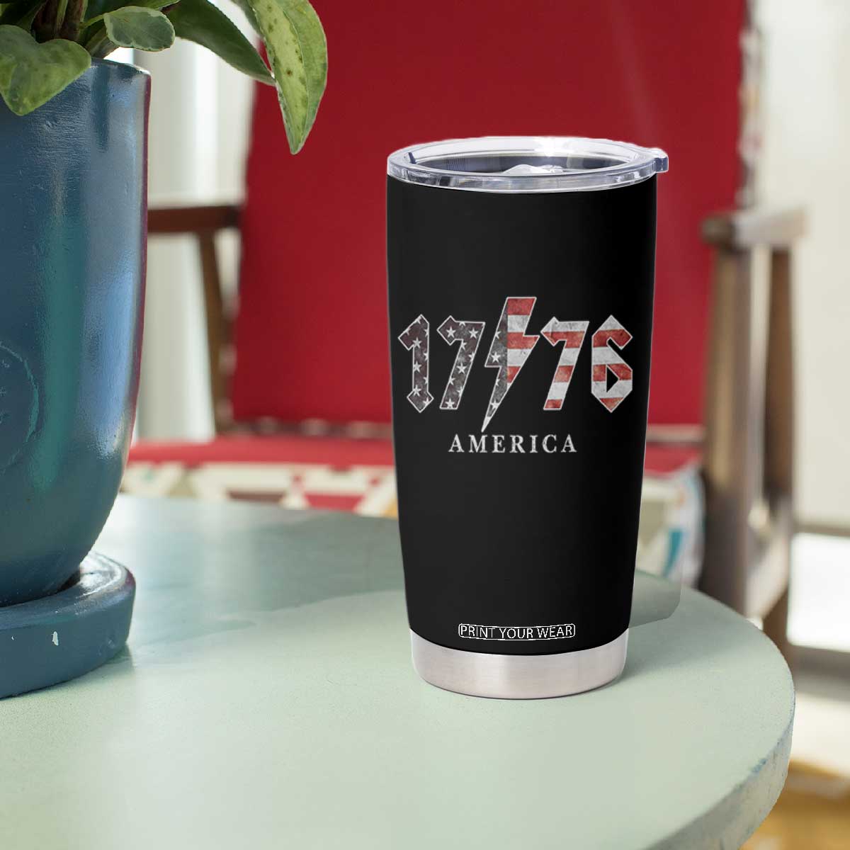 Patriotic 4th Of July 1776 America Classic Rock Tumbler Cup Vintage American Flag TS11 Print Your Wear