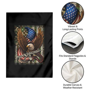 Patriotic Armed Eagle with Camo Flag Garden Flag Military Patriotic USA Defense TS02 Print Your Wear