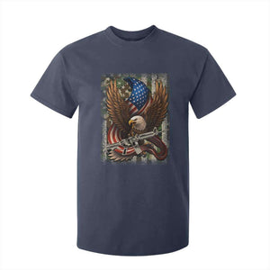 Patriotic Armed Eagle with Camo Flag T Shirt For Kid Military Patriotic USA Defense TS02 Navy Print Your Wear