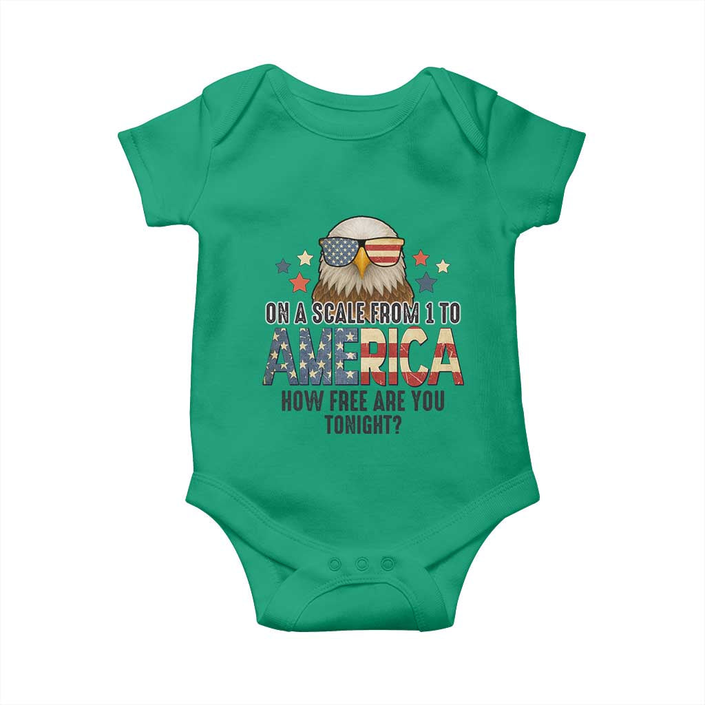 Patriotic Bald Eagle Baby Onesie How Free Are You Tonight 4th of July TS02 Irish Green Print Your Wear