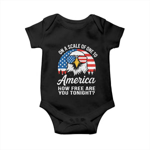 Patriotic Bald Eagle Baby Onesie On A Scale Of One To America How Free Are You Tonight TS02 Black Print Your Wear
