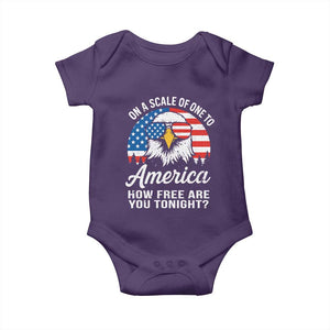 Patriotic Bald Eagle Baby Onesie On A Scale Of One To America How Free Are You Tonight TS02 Purple Print Your Wear