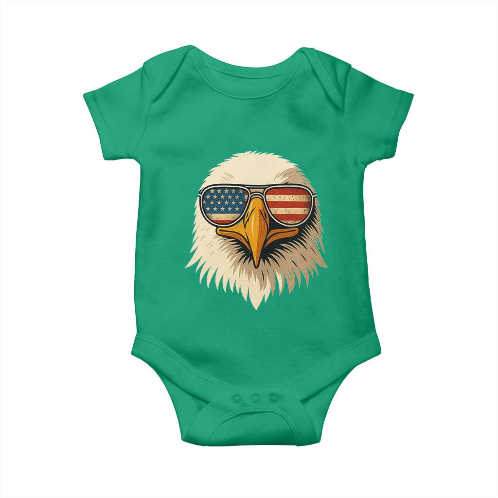Patriotic Bald Eagle Baby Onesie With Sunglasses American Flag Vintage TS02 Irish Green Print Your Wear