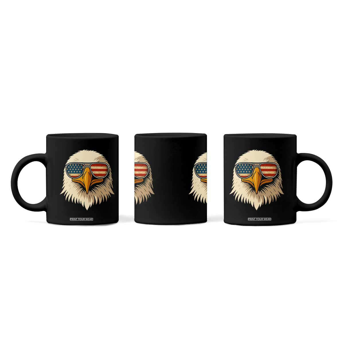 Patriotic Bald Eagle Coffee Mug With Sunglasses American Flag Vintage TS02 Print Your Wear