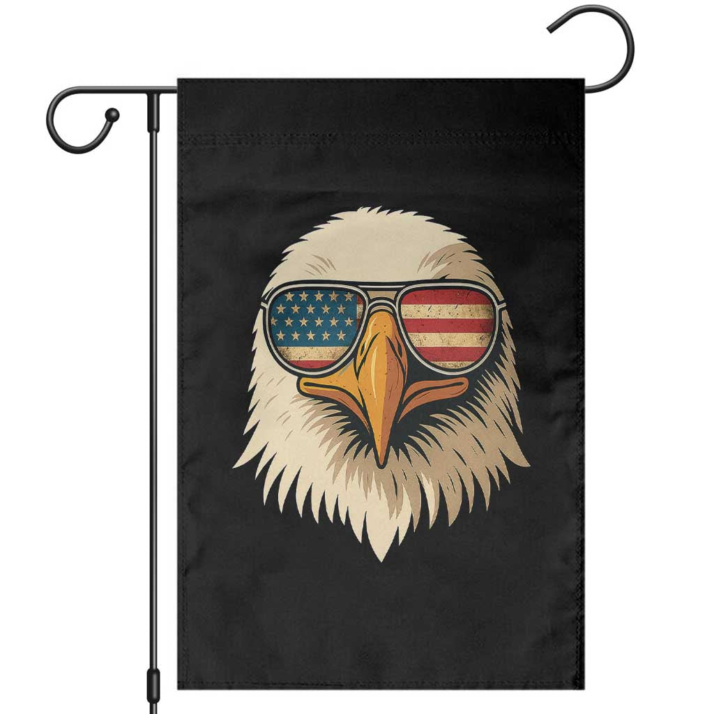 Patriotic Bald Eagle Garden Flag With Sunglasses American Flag Vintage TS02 Black Print Your Wear
