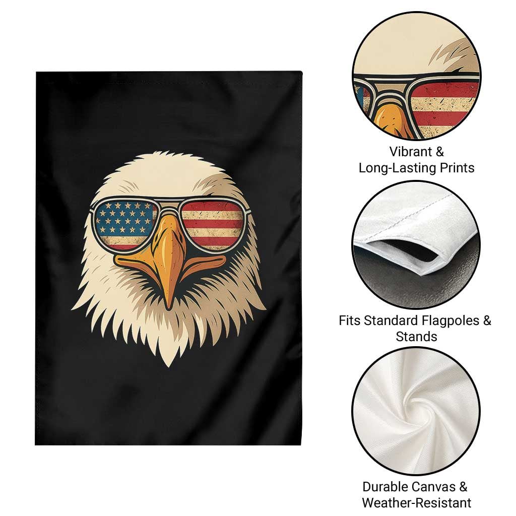 Patriotic Bald Eagle Garden Flag With Sunglasses American Flag Vintage TS02 Print Your Wear