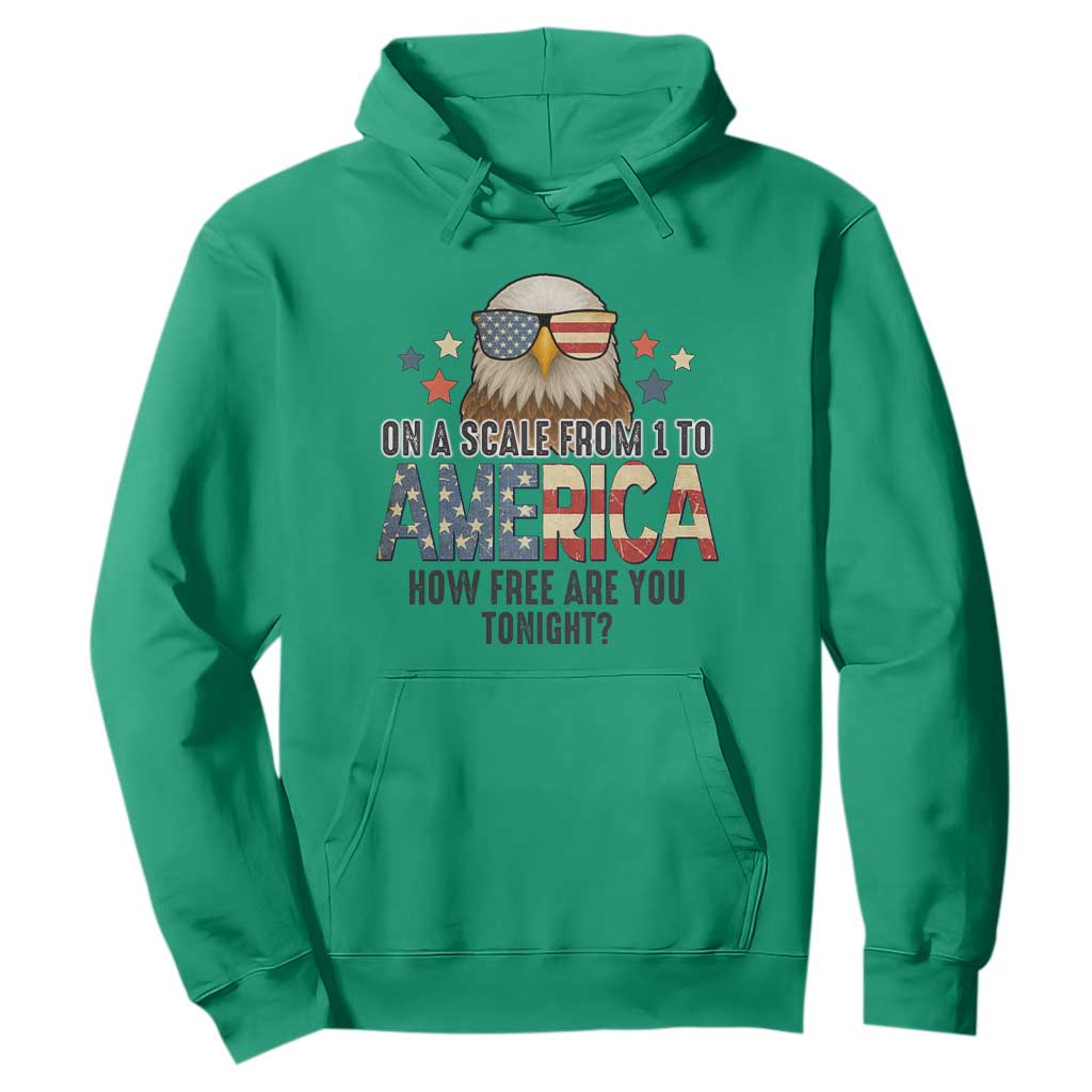 Patriotic Bald Eagle Hoodie How Free Are You Tonight 4th of July TS02 Irish Green Print Your Wear