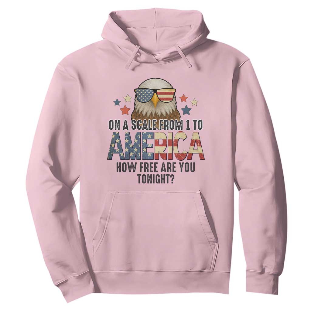 Patriotic Bald Eagle Hoodie How Free Are You Tonight 4th of July TS02 Light Pink Print Your Wear