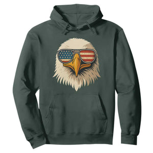 Patriotic Bald Eagle Hoodie With Sunglasses American Flag Vintage TS02 Dark Forest Green Print Your Wear