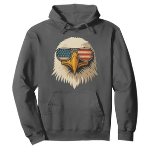 Patriotic Bald Eagle Hoodie With Sunglasses American Flag Vintage TS02 Dark Heather Print Your Wear