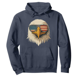 Patriotic Bald Eagle Hoodie With Sunglasses American Flag Vintage TS02 Navy Print Your Wear