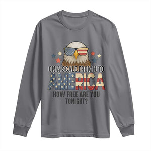 Patriotic Bald Eagle Long Sleeve Shirt How Free Are You Tonight 4th of July TS02 Charcoal Print Your Wear