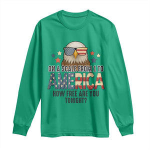 Patriotic Bald Eagle Long Sleeve Shirt How Free Are You Tonight 4th of July TS02 Irish Green Print Your Wear