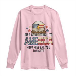 Patriotic Bald Eagle Long Sleeve Shirt How Free Are You Tonight 4th of July TS02 Light Pink Print Your Wear
