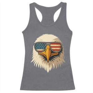 Patriotic Bald Eagle Racerback Tank Top With Sunglasses American Flag Vintage TS02 Charcoal Print Your Wear