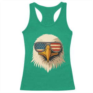 Patriotic Bald Eagle Racerback Tank Top With Sunglasses American Flag Vintage TS02 Irish Green Print Your Wear