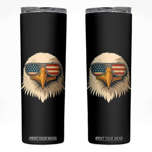 Patriotic Bald Eagle Skinny Tumbler With Sunglasses American Flag Vintage TS02 Black Print Your Wear