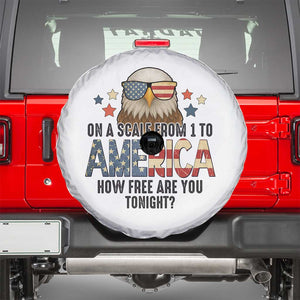 Patriotic Bald Eagle Spare Tire Cover How Free Are You Tonight 4th of July TS02 White Print Your Wear