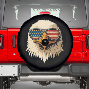 Patriotic Bald Eagle Spare Tire Cover With Sunglasses American Flag Vintage TS02 Black Print Your Wear