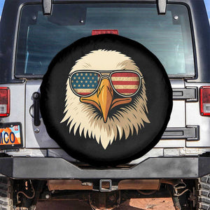Patriotic Bald Eagle Spare Tire Cover With Sunglasses American Flag Vintage TS02 No hole Black Print Your Wear