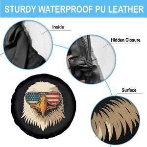 Patriotic Bald Eagle Spare Tire Cover With Sunglasses American Flag Vintage TS02 Print Your Wear