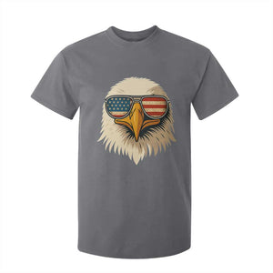 Patriotic Bald Eagle T Shirt For Kid With Sunglasses American Flag Vintage TS02 Charcoal Print Your Wear