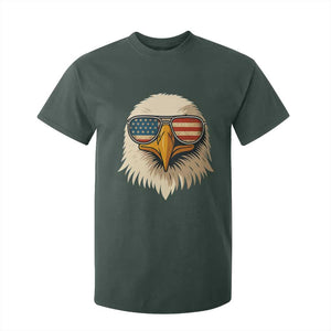 Patriotic Bald Eagle T Shirt For Kid With Sunglasses American Flag Vintage TS02 Dark Forest Green Print Your Wear