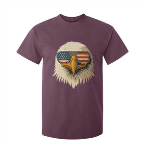 Patriotic Bald Eagle T Shirt For Kid With Sunglasses American Flag Vintage TS02 Maroon Print Your Wear