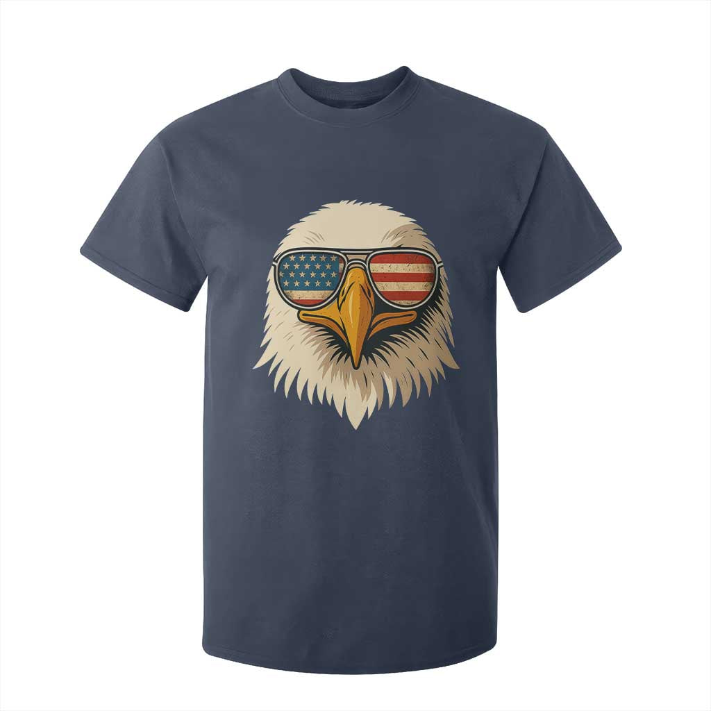 Patriotic Bald Eagle T Shirt For Kid With Sunglasses American Flag Vintage TS02 Navy Print Your Wear