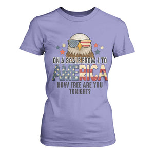 Patriotic Bald Eagle T Shirt For Women How Free Are You Tonight 4th of July TS02 Violet Print Your Wear
