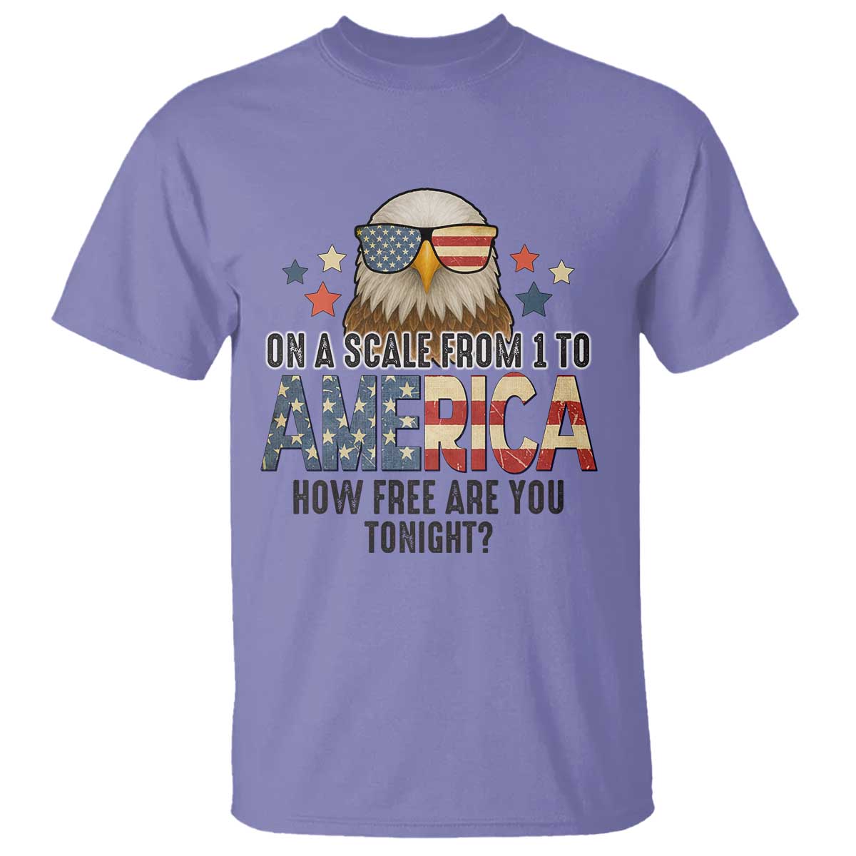 Patriotic Bald Eagle T Shirt How Free Are You Tonight 4th of July TS02 Violet Print Your Wear