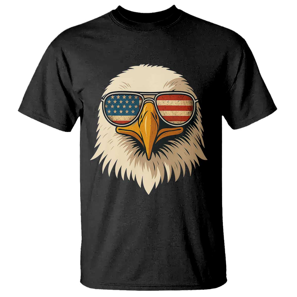 Patriotic Bald Eagle T Shirt With Sunglasses American Flag Vintage TS02 Black Print Your Wear