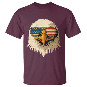 Patriotic Bald Eagle T Shirt With Sunglasses American Flag Vintage TS02 Maroon Print Your Wear
